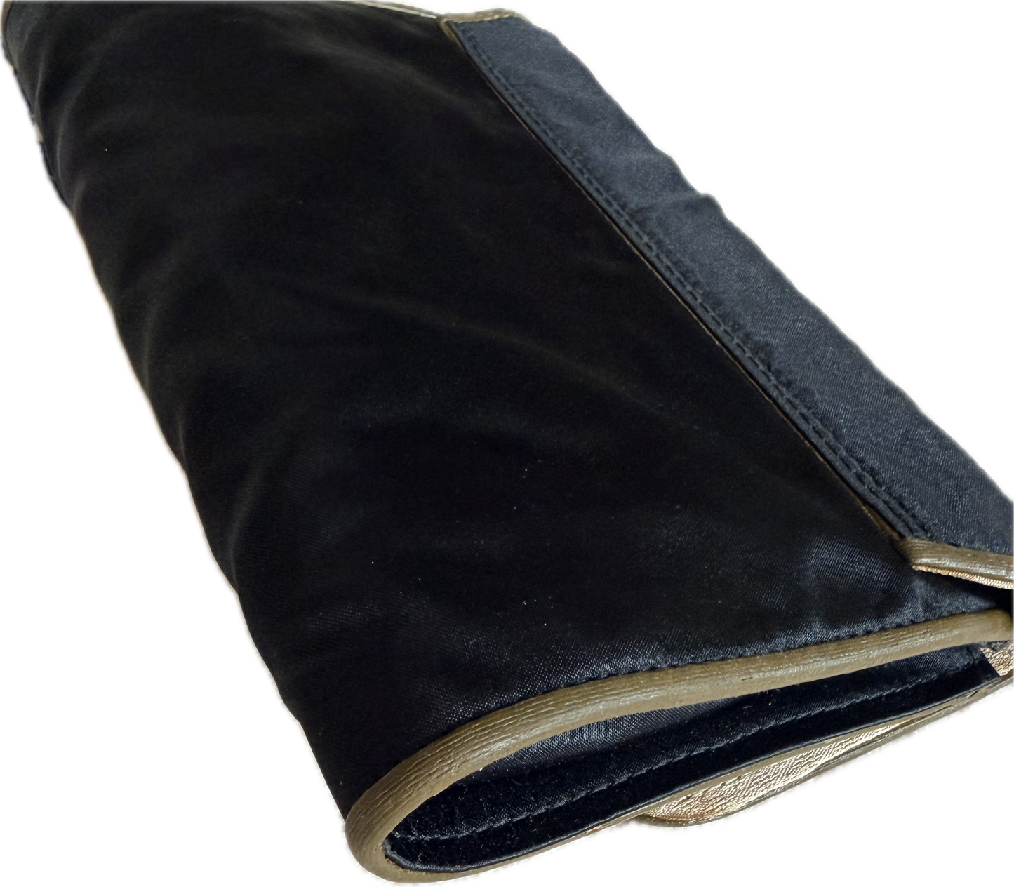 Yves Saint Laurent Vintage Black Satin Rope Shoulder Bag with Interior Mirror