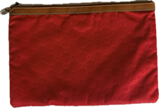 Authentic Vintage GUCCI GG Nylon Monogram Zip Clutch Pouch