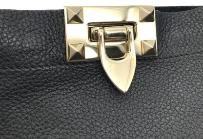 Valentino Garavani Rockstud Alcove Small Bucket Bag - Black Grained Leather