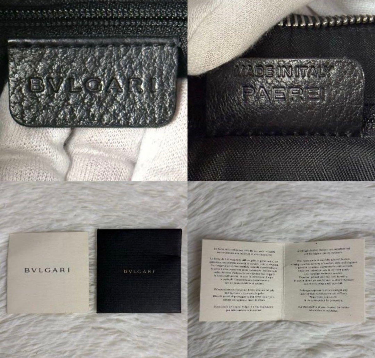 Authentic BVLGARI Black Leather Moon Hobo Bag Slouchy Crescent Shoulder Bag