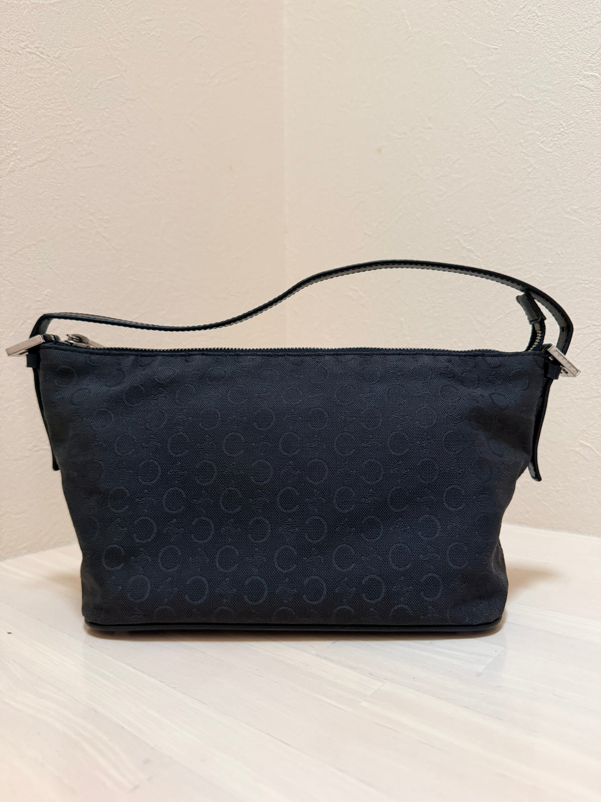 CELINE Pre-Owned Black C Macadam Hobo Bag / Pochette
