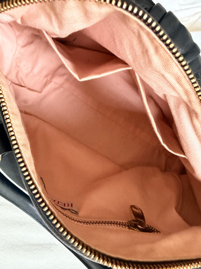 Pre-loved RED Valentino Black Leather Bow Shoulder Bag