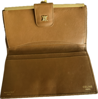 Authentic Vintage CELINE Macadam Triomphe Kisslock Long Wallet