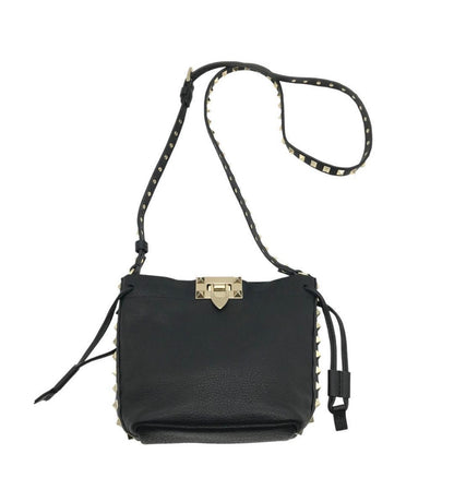 Valentino Garavani Rockstud Alcove Small Bucket Bag - Black Grained Leather