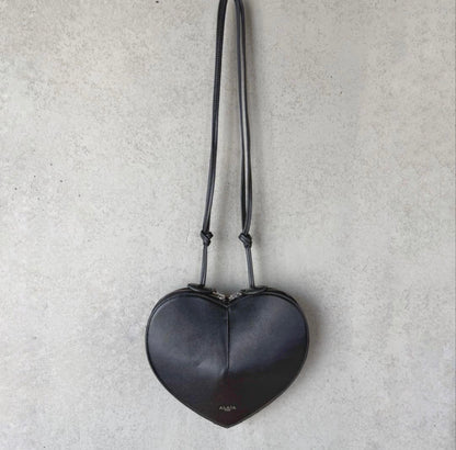 Authentic ALAÏA Black Leather Le Coeur Heart Shoulder Bag Excellent Condition
