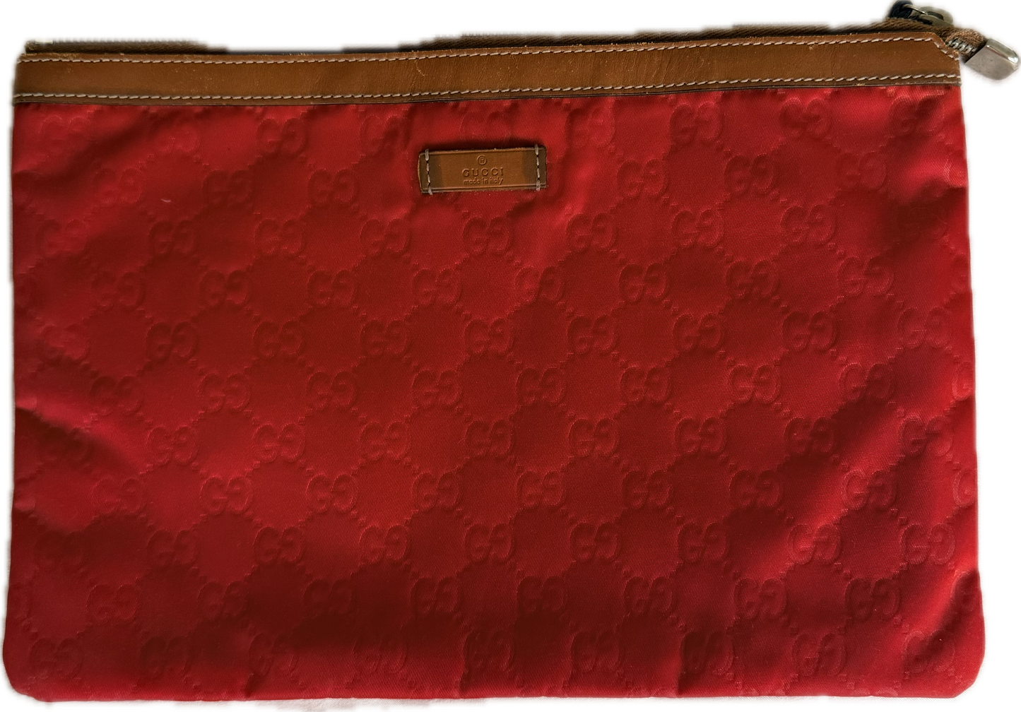 Authentic Vintage GUCCI GG Nylon Monogram Zip Clutch Pouch