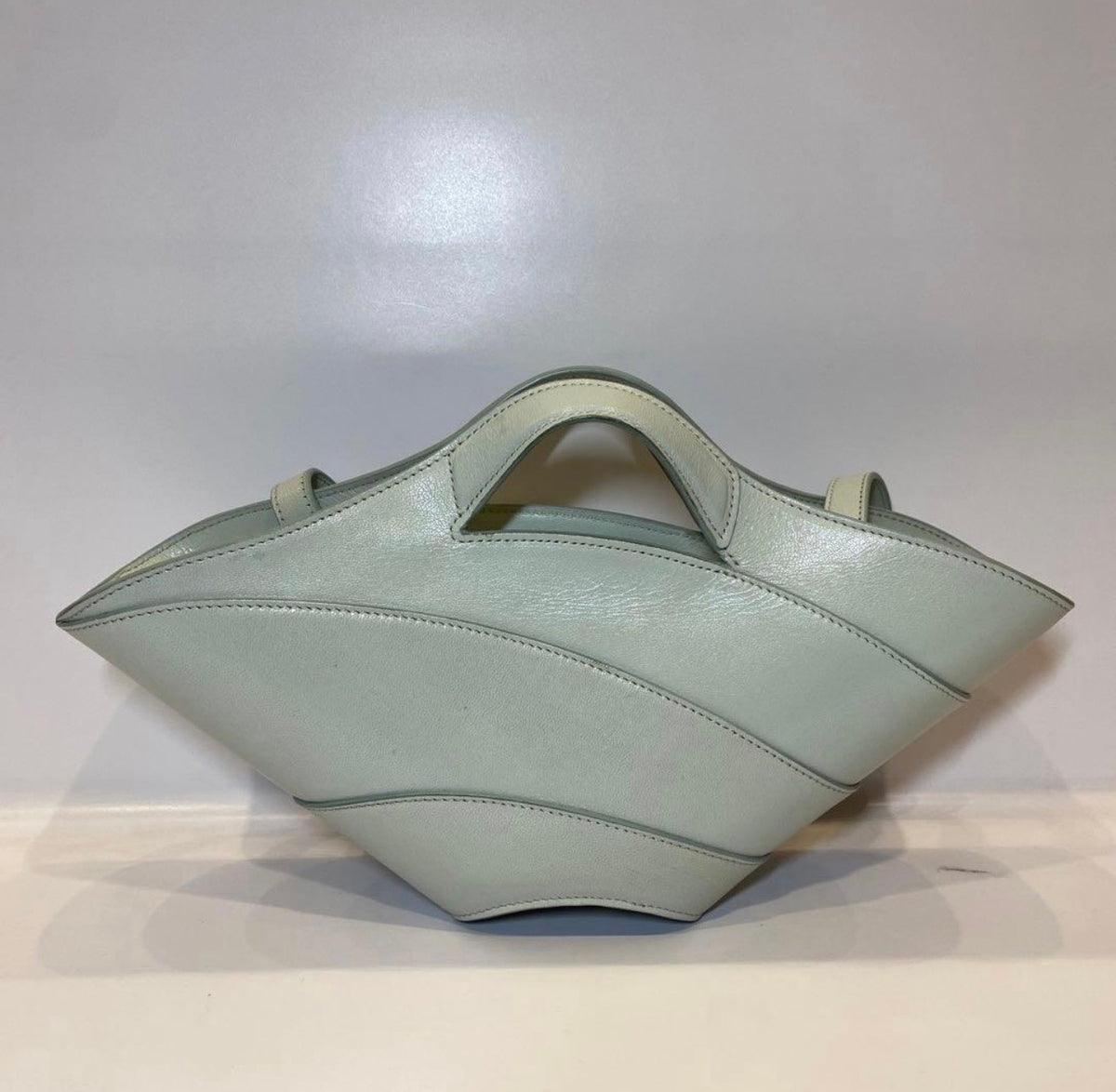 Brand New ALAÏA Mint Blue Leather Khaima Small Shoulder Bag