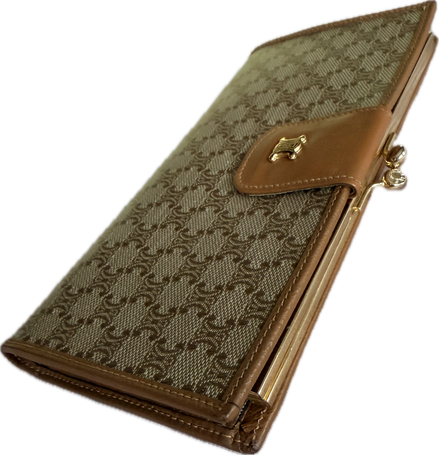 Authentic Vintage CELINE Macadam Triomphe Kisslock Long Wallet