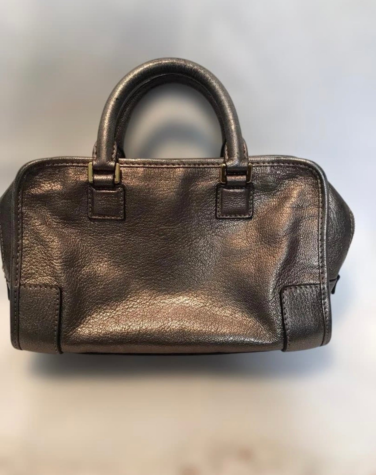Loewe Amazona 28 Metallic Bronze Leather Handbag