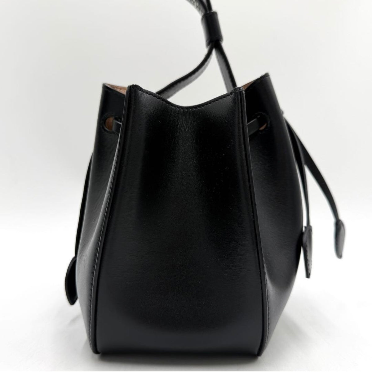 Authentic ALAÏA Black Leather Rose Marie Studded Bucket Bag Excellent Condition