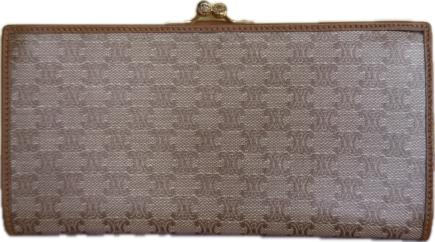 Authentic Vintage CELINE Macadam Triomphe Kisslock Long Wallet