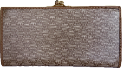 Authentic Vintage CELINE Macadam Triomphe Kisslock Long Wallet