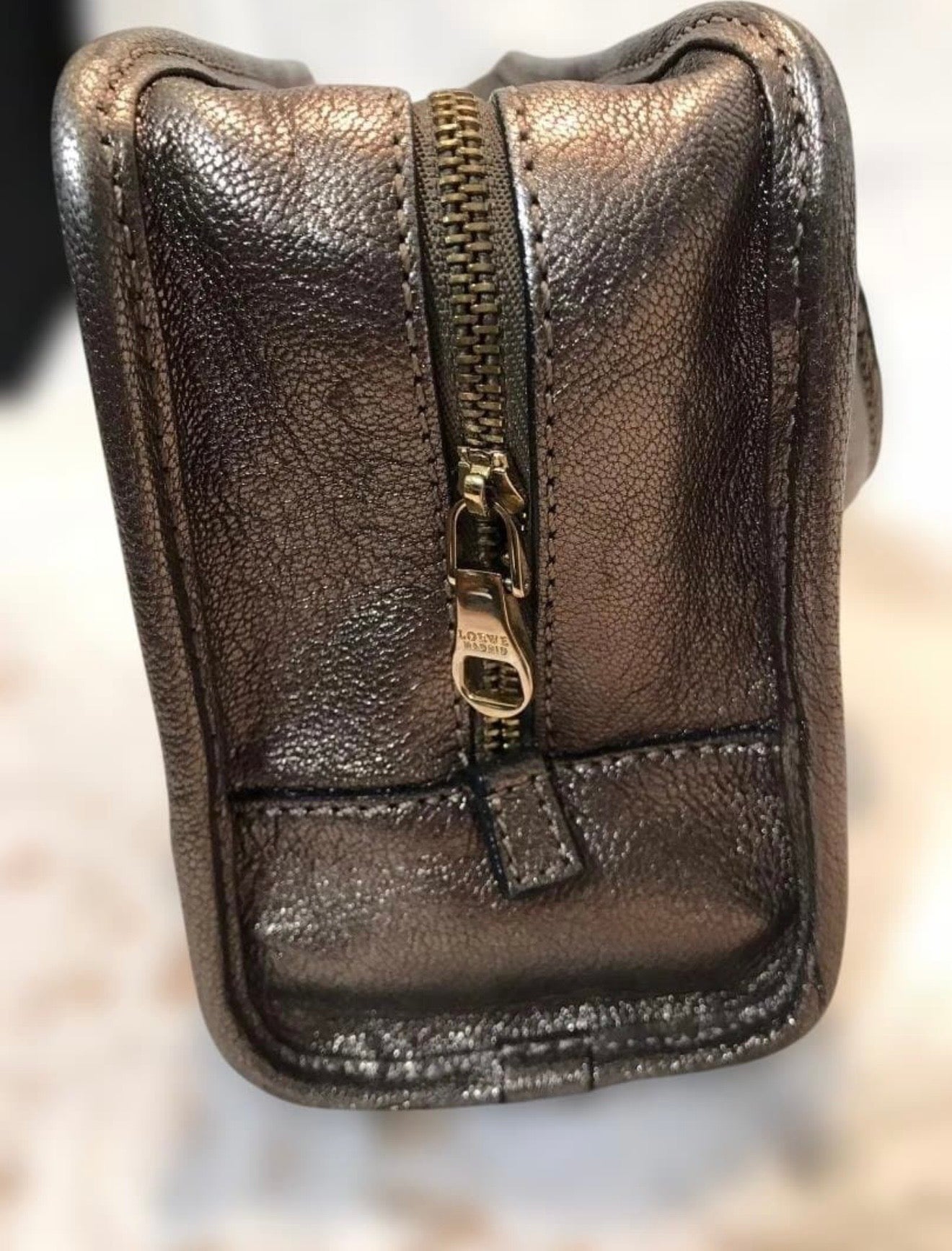 Loewe Amazona 28 Metallic Bronze Leather Handbag