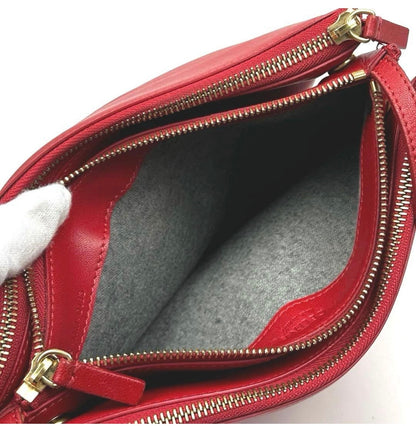 Celine Trio Large Leather Crossbody Bag in Red