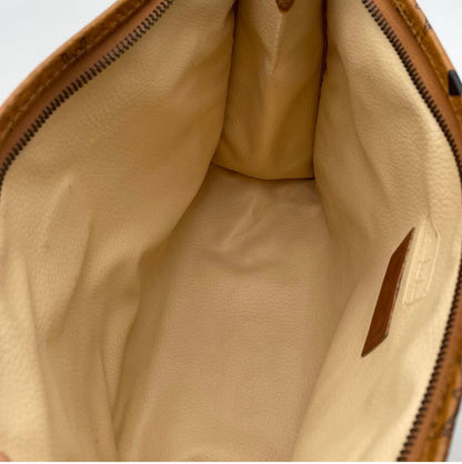 Vintage MCM Cognac Visetos Large Clutch Pouch Folio Bag