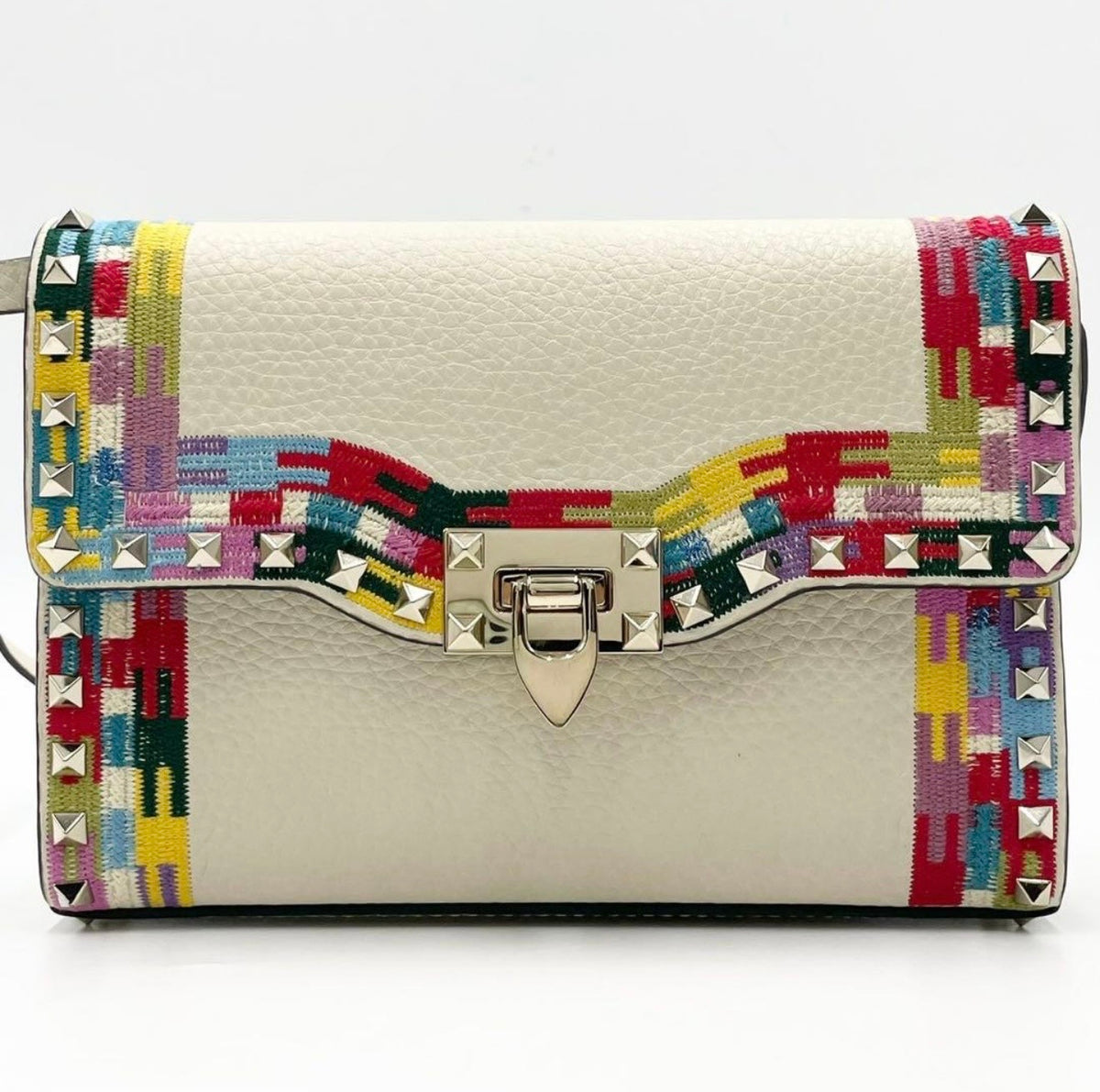 Valentino Garavani Rockstud Medium „Ethnic/Native Camo” Frame Flap Bag