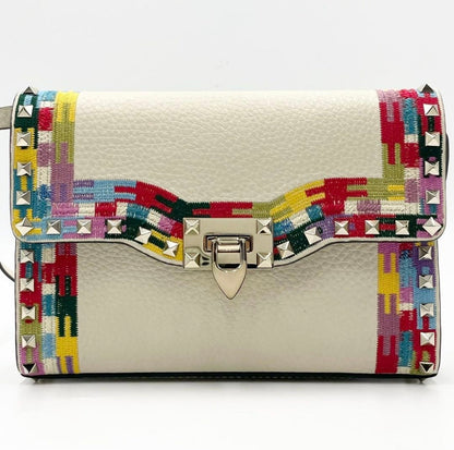 Valentino Garavani Rockstud Medium „Ethnic/Native Camo” Frame Flap Bag