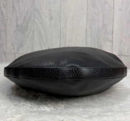 Authentic BVLGARI Black Leather Moon Hobo Bag Slouchy Crescent Shoulder Bag