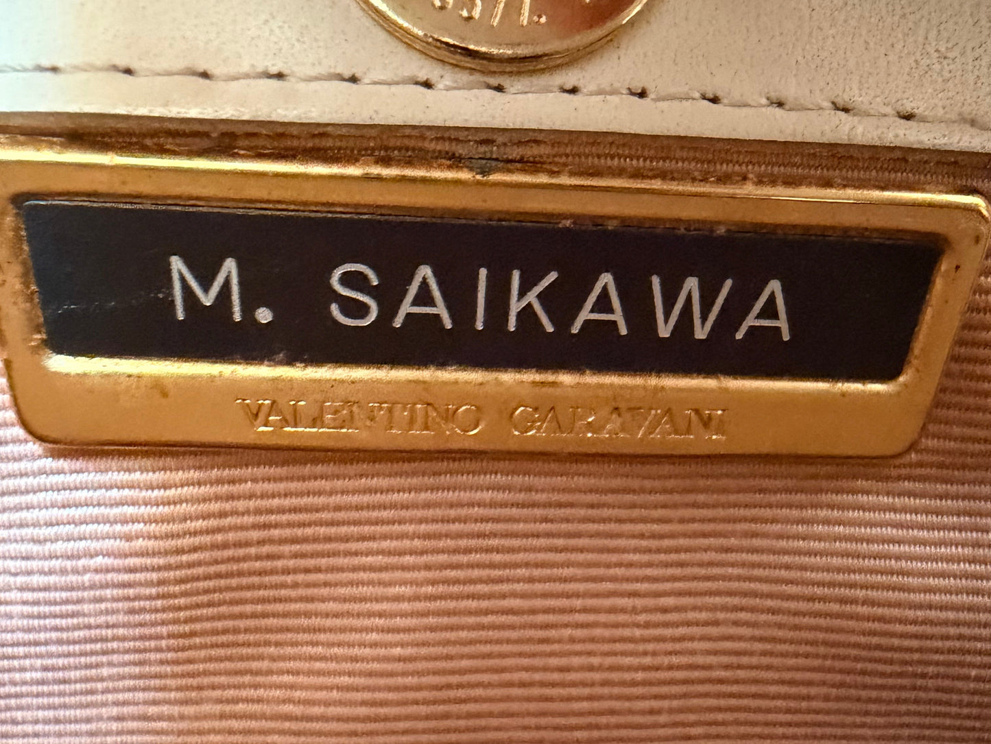 Vintage Valentino Garavani Ivory Leather Top Handle Bag