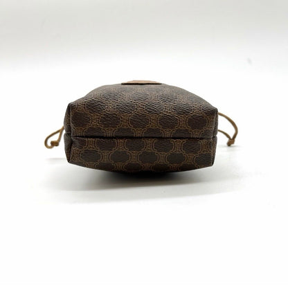 Celine Vintage Macadam Canvas Drawstring Pouch / Bucket Bag