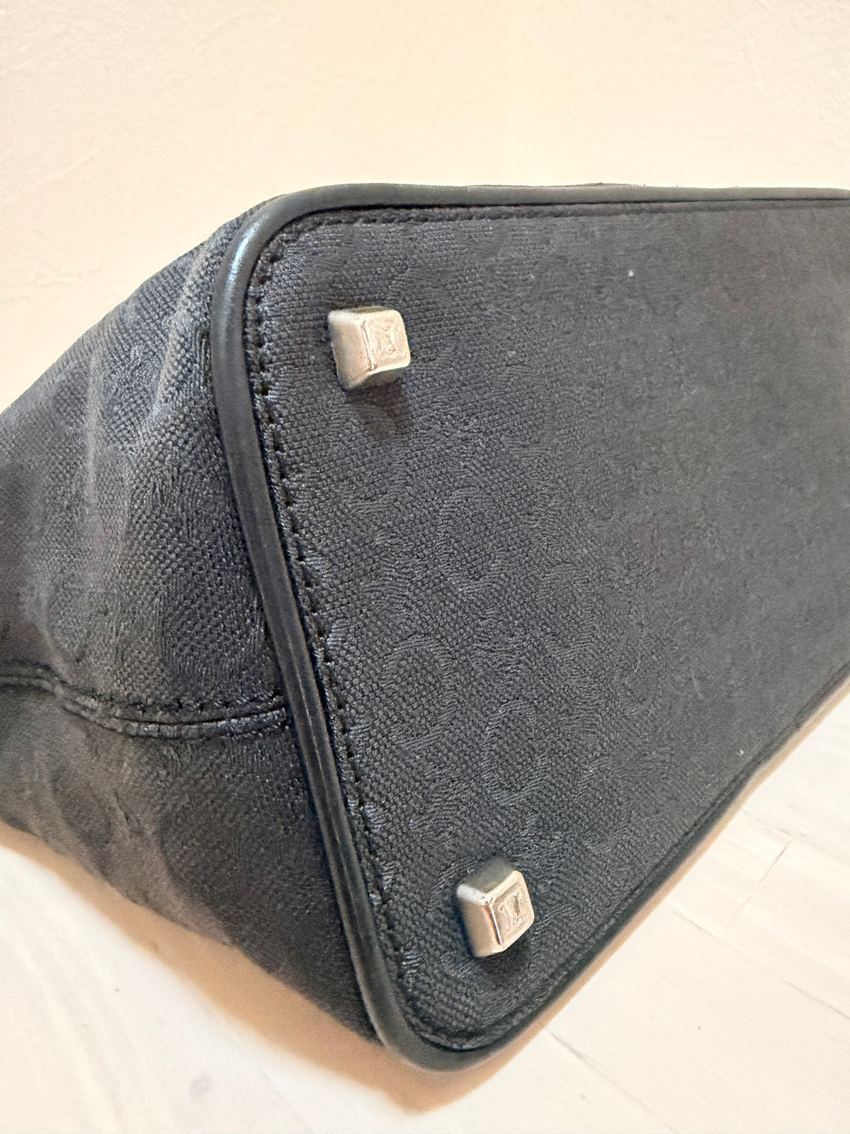 CELINE Pre-Owned Black C Macadam Hobo Bag / Pochette