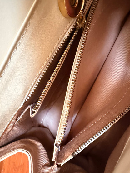 Vintage Valentino Garavani Ivory Leather Top Handle Bag