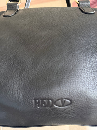 Pre-loved RED Valentino Black Leather Bow Shoulder Bag