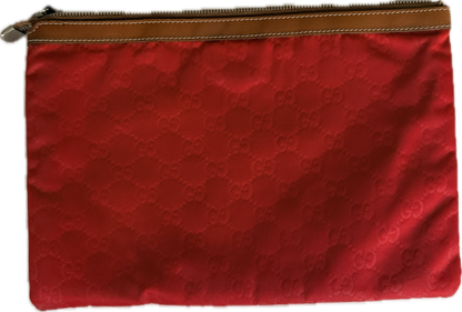 Authentic Vintage GUCCI GG Nylon Monogram Zip Clutch Pouch
