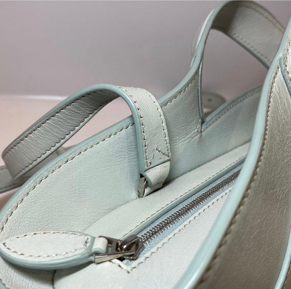 Brand New ALAÏA Mint Blue Leather Khaima Small Shoulder Bag