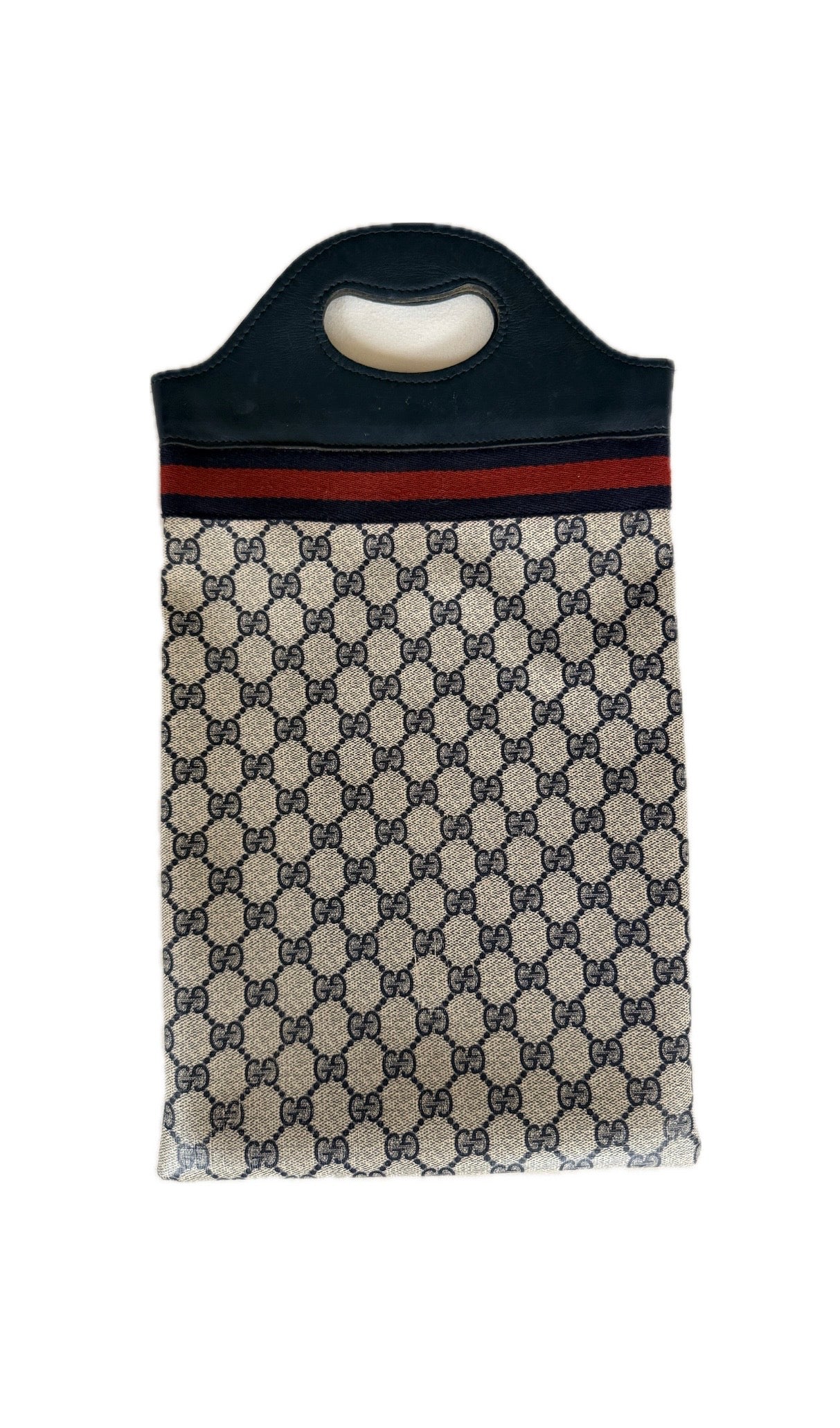 Vintage Gucci GG Supreme Sherry Line Tote Bag - Navy Monogram