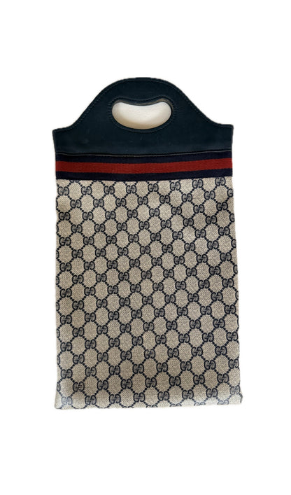 Vintage Gucci GG Supreme Sherry Line Tote Bag - Navy Monogram
