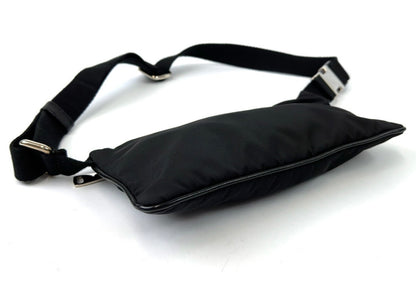 Dolce & Gabbana Black Nylon & Leather Logo Plaque Belt Bag