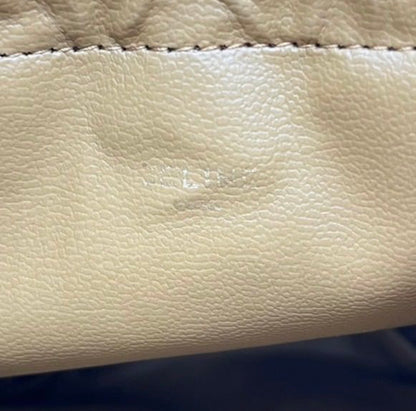 Celine Vintage Macadam Canvas Drawstring Pouch / Bucket Bag