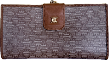 Authentic Vintage CELINE Macadam Triomphe Kisslock Long Wallet