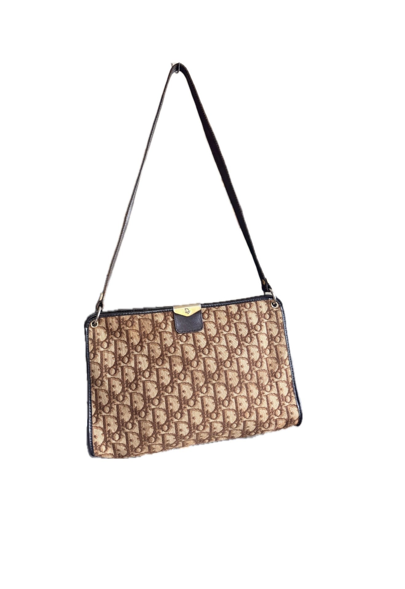 Vintage Christian Dior Oblique Canvas Shoulder Bag - Brown Monogram