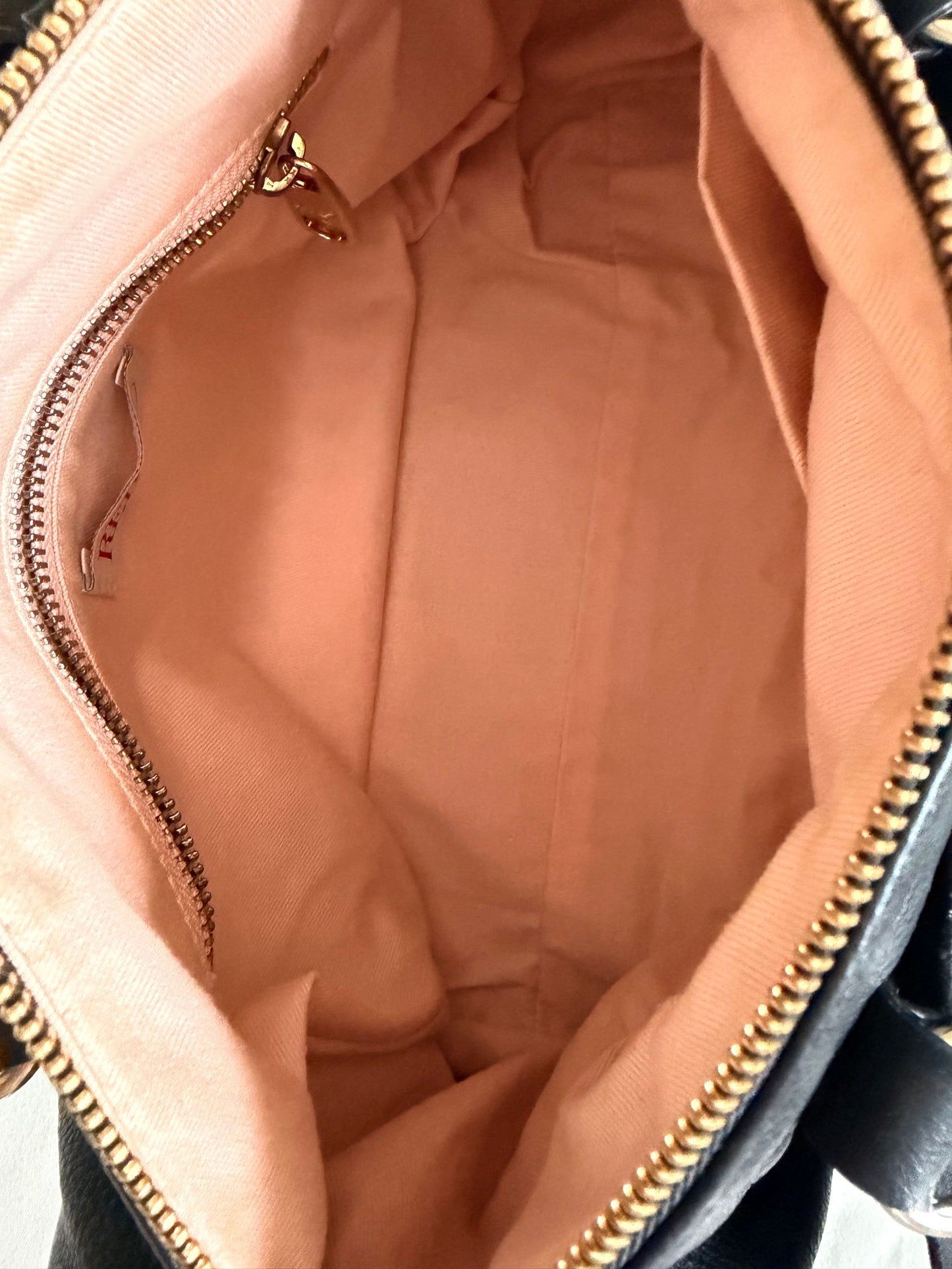 Pre-loved RED Valentino Black Leather Bow Shoulder Bag
