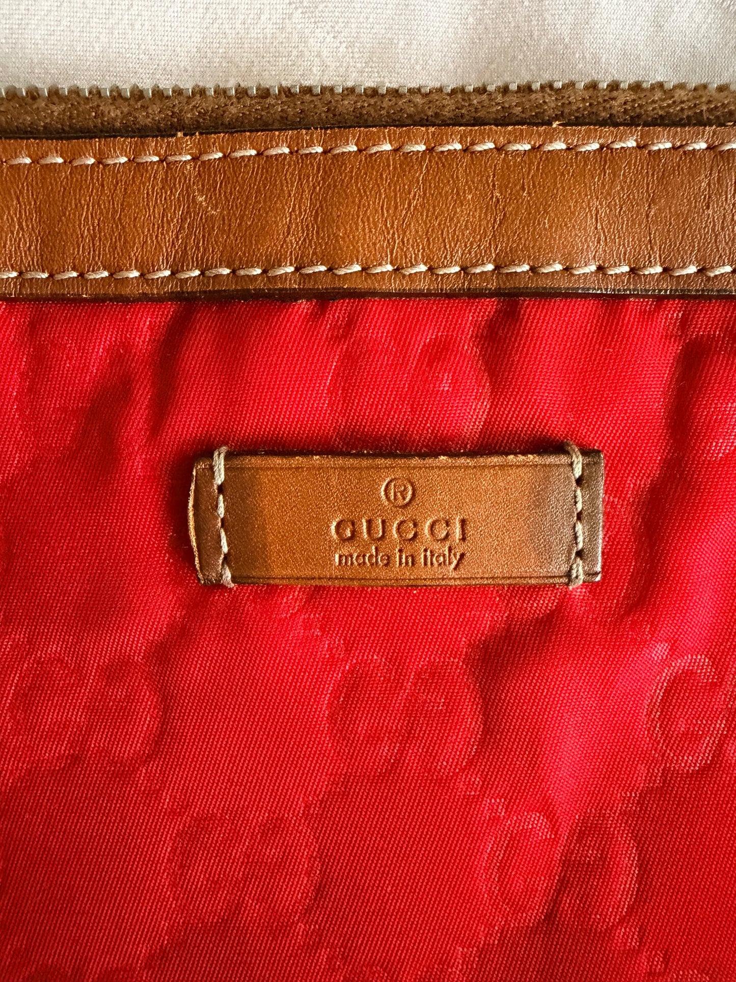Authentic Vintage GUCCI GG Nylon Monogram Zip Clutch Pouch