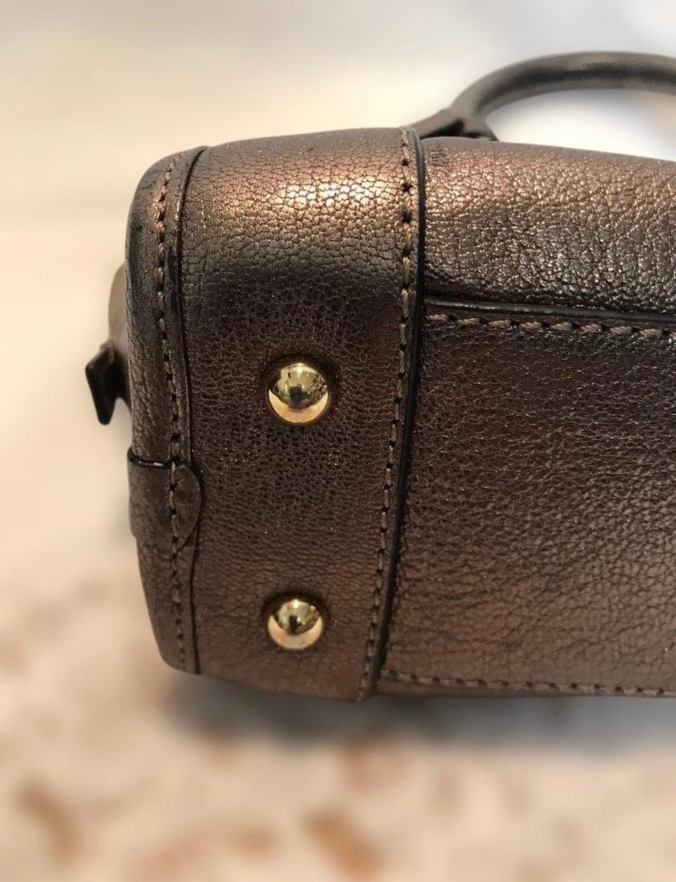 Loewe Amazona 28 Metallic Bronze Leather Handbag