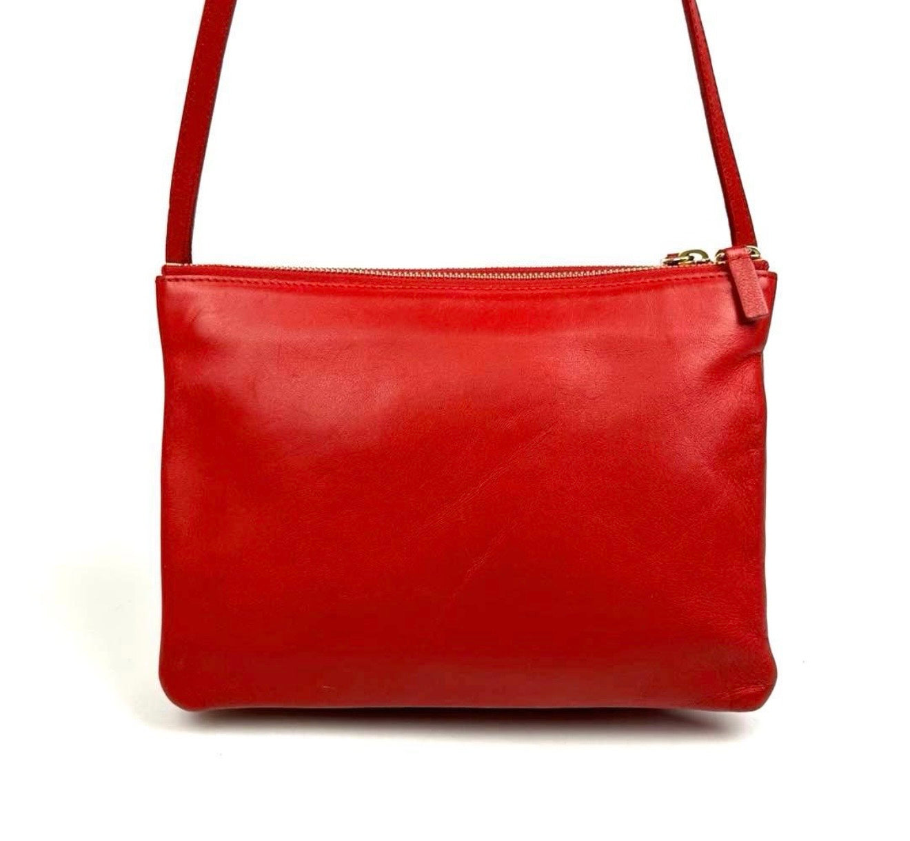 Celine Trio Large Leather Crossbody Bag in Red