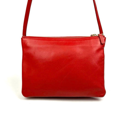 Celine Trio Large Leather Crossbody Bag in Red