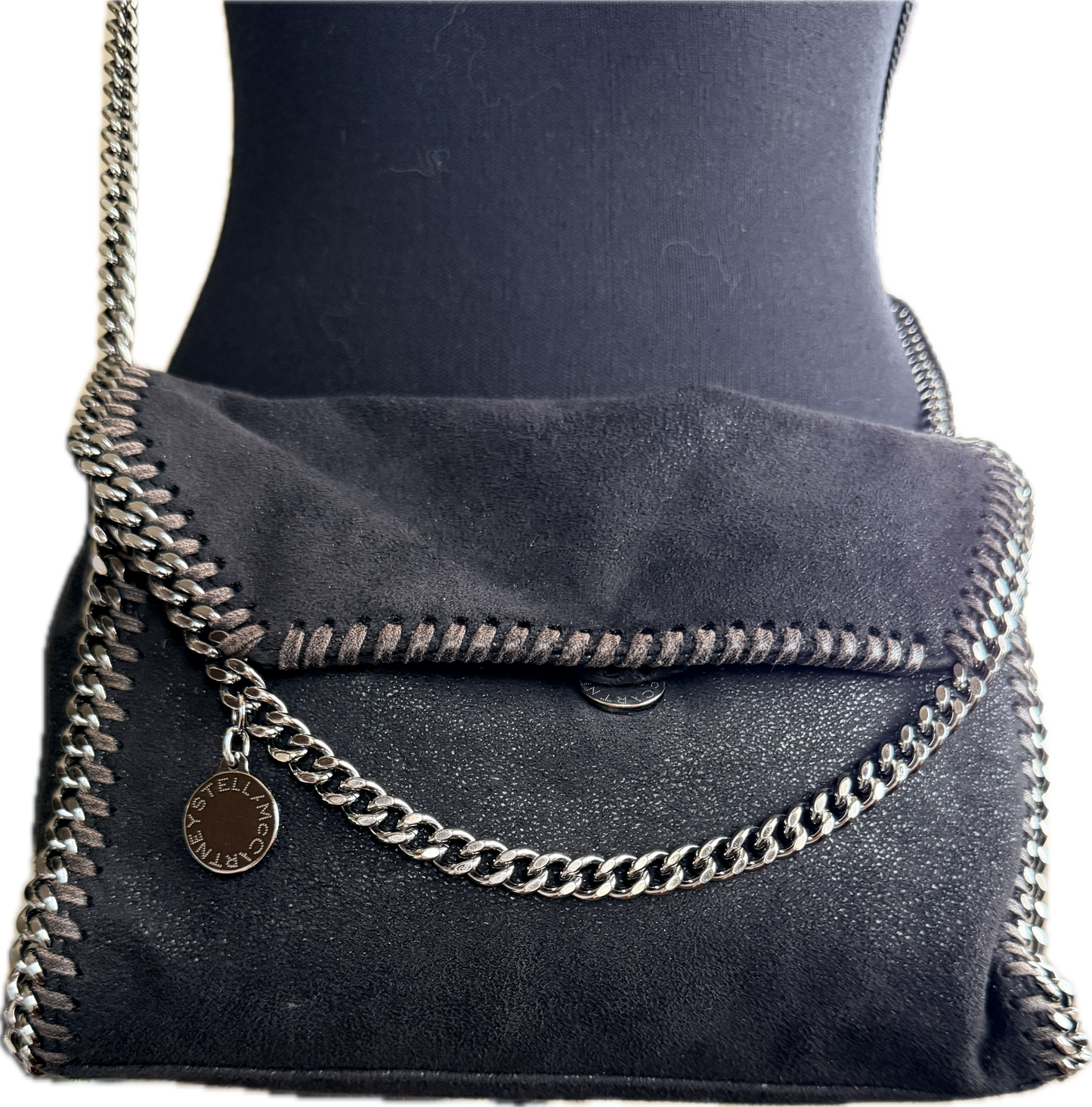 Stella McCartney Falabella Fold-Over Tote Bag - Black / Dark Grey