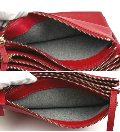 Celine Trio Large Leather Crossbody Bag in Red