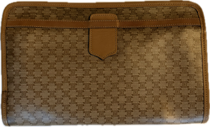 Vintage Celine Macadam Monogram Medium Clutch Bag - Brown