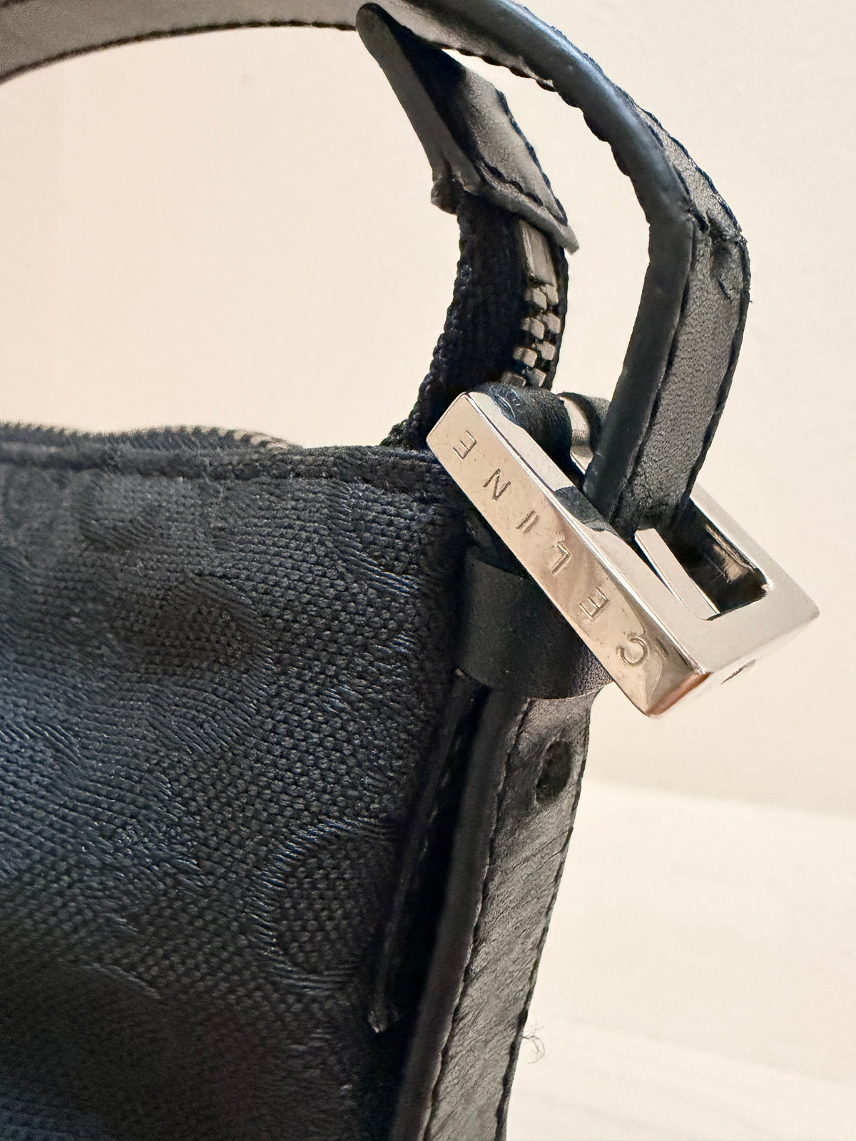 CELINE Pre-Owned Black C Macadam Hobo Bag / Pochette