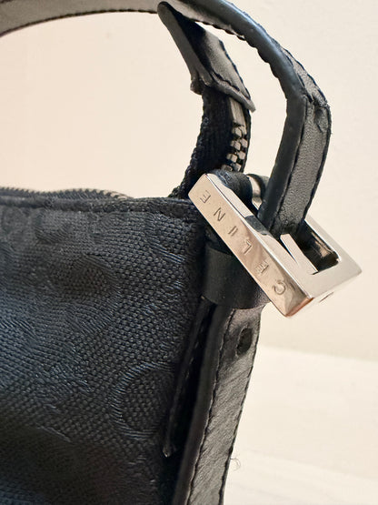 CELINE Pre-Owned Black C Macadam Hobo Bag / Pochette