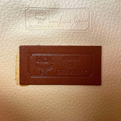 Vintage MCM Cognac Visetos Large Clutch Pouch Folio Bag
