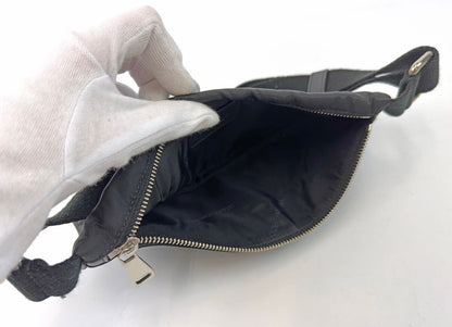 Dolce & Gabbana Black Nylon & Leather Logo Plaque Belt Bag