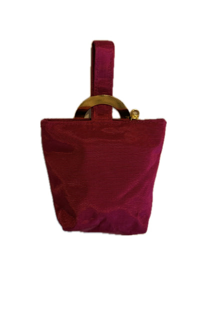 Vintage Celine Circle Logo Nylon Mini Wristlet Pouch - Magenta Pink