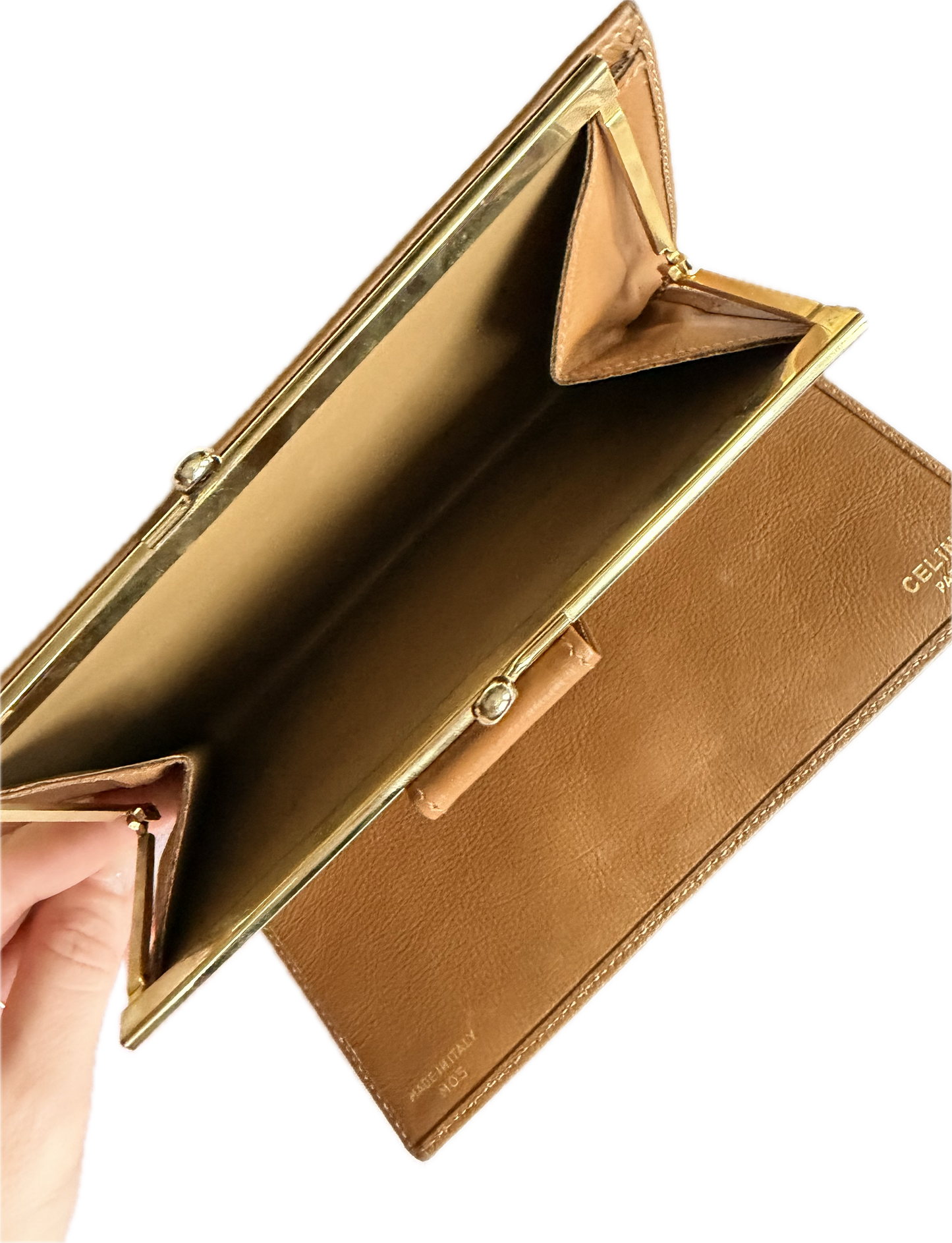 Authentic Vintage CELINE Macadam Triomphe Kisslock Long Wallet