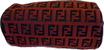Vintage Fendi Zucca Canvas Mini Cosmetic Pouch - Rare Red & Black